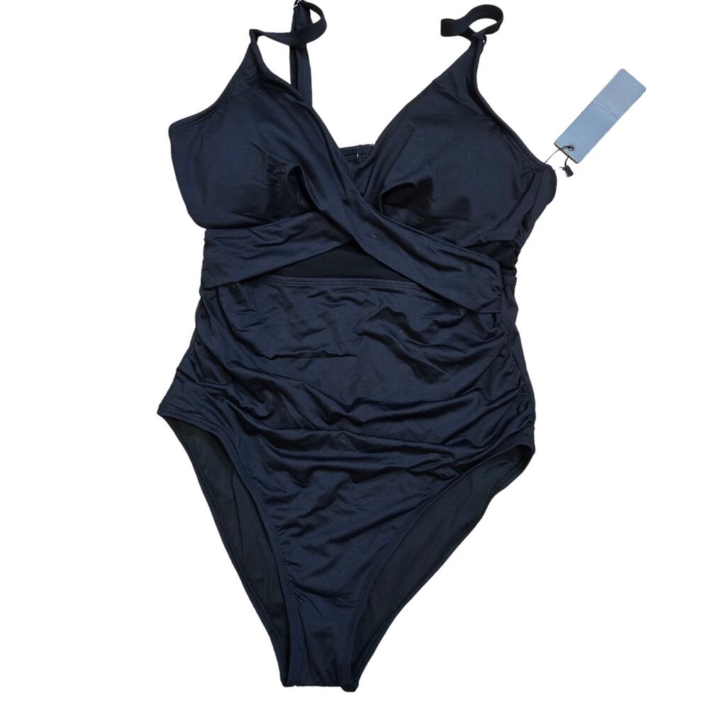 Tempt Me Women's Black Swimsuit One Piece, Adjustable Strapsn size M